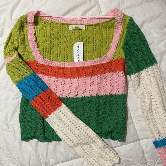 Pacsun LA hearts multicolor crochet top - Picture 3 of 3